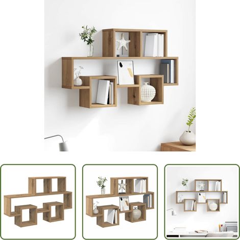 Holzregal - Wandregal mit Regal Artisan-Eiche 82 x 15 x 51 cm Holzwerkstoff (1/5)