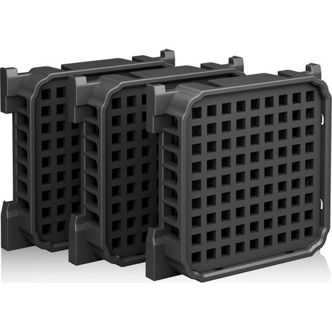 Fresh Air Pack of 3 Activated Carbon Filters for Liebherr Refrigerators 9096989, 988246000, 988246001, 9882429, 9882460, Replaces Activated Carbon 7440021-00, Square (1/5)