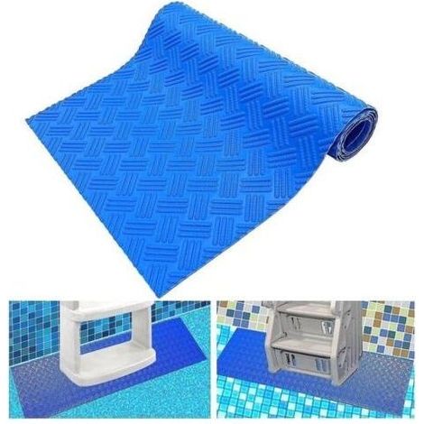 Tapis antidérapant pour escalier de piscine – 60 x 23 cm – couleur bleu moyen – adhérence renforcée, résistant à l’eau et aux UV, idéal pour extérieur (1/5)