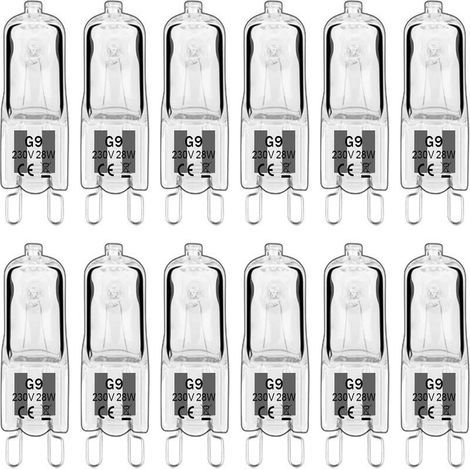 G9 LED Bulb, G9 Halogen Bulb 28W 230V, 350LM 2700K Warm White Dimmable, G9 Capsule Bulbs, for Chandeliers, Landscape Lamps, Wall Lights, Cabinet Lighting, Pack of 10 (1/5)