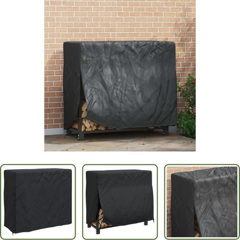 vidaXL Protection bois - Housse pour range-bûches Uni Noir Tissu Oxford 210D (1/5)