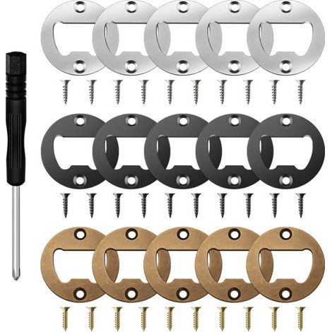 Set mit 15 Flaschenöffner-Einsätzen, runde Metalleinsätze, mit Schrauben und Schraubendreher, kompatibel mit DIY-Flaschenöffnerformen.