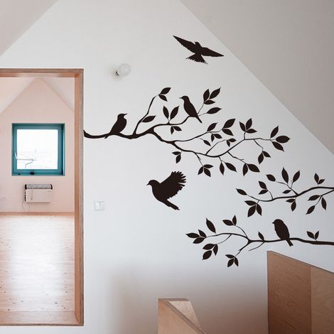 Abnehmbare Vinyl-Wandaufkleber von CSPARCV für Kinderzimmer, Astmotiv, Schwarz, 55,9 x 35,6 cm (1/4)