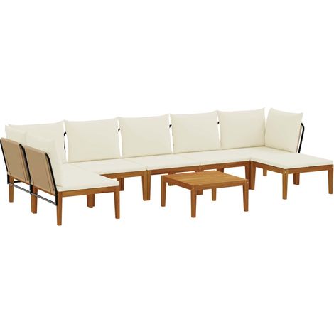 Maison Exclusive - 8 stk. Massives Akazienholz & Seil Natur (1/5)
