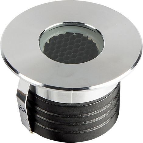 Encastré de sol extérieur ZEPH 1 SLIM 24V rond inox non percée bleu 2W - EUROPOLE - 56054