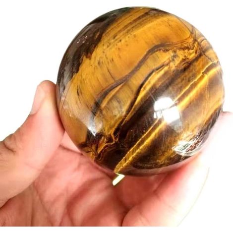 Sphère de Cristal œil de Tigre, Pierres précieuses Naturelles et, Quartz, décoration spirituelle, Bonne Chance Collections de la Maison (1/5)