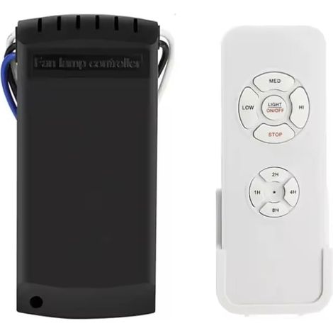 Télécommande pour ventilateur de plafond, télécommande radio, contrôleur de ventilateur, 3 vitesses, 4 minuteries (1 ensemble) (1/5)