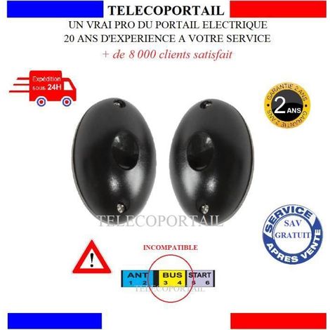 Cellule photoélectrique - SOMFY DEXXO - Universelle - Barrière infrarouge - Paire noire (1/2)