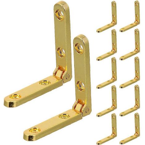 Lot de 12 charnières à 90° en alliage de zinc pour boîtes à bijoux, meubles, coffrets en bois, petites charnières décoratives, quincaillerie pour armoires et loisirs créatifs. (1/5)