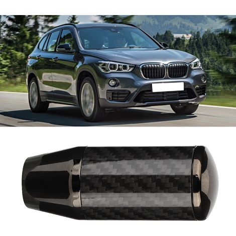 Pomello del cambio universale per auto - Lega di alluminio e fibra di carbonio nera - Facile da installare (1/5)