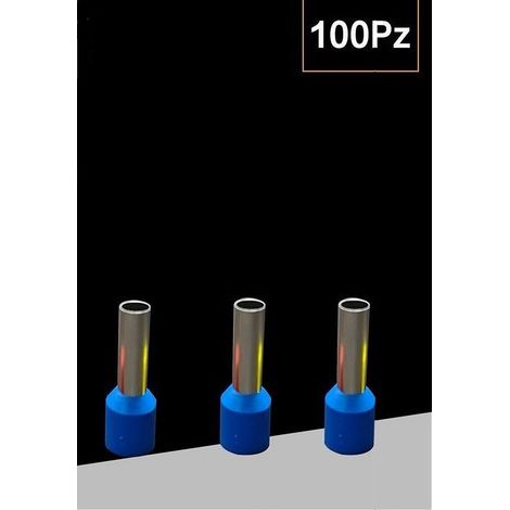 Trade Shop - Paquete De 100 Pc Recubrimiento De Tubo Aislado Para Cables 10mm² Terminal 12mm E10-12 -      Azul (1/4)