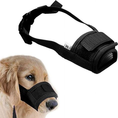Muzzle Pour Chien - Museau En Maille Respirant Et Rembourré - Ajustable Avec Velcro Et Sangle Réglable - Pour Socialisation, Visite Vétérinaire Ou Toilettage - 5 Tailles (1/5)