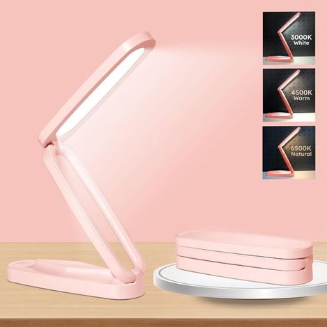 Lampe de bureau rechargeable rose ZVD - Compacte, sans fil, LED (1/5)