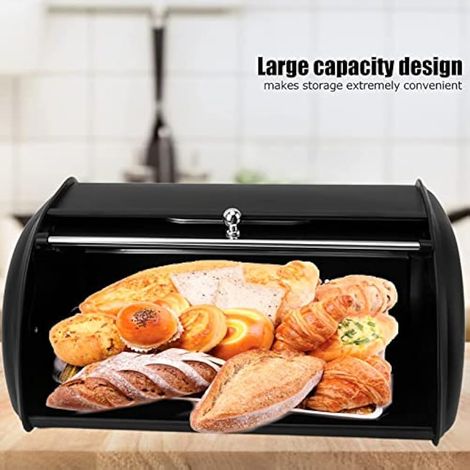 Rangement du Pain, Boîte à Pain pour Comptoir de Cuisine en Fer, Grande Boîte à Pain Hermétique avec Fenêtres, Support à Pain pour Comptoir de Cuisine, Armoire D'angle, (1/5)