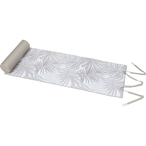Matelas de plage avec repose-tête feuillage Naturel 150x60 cm
