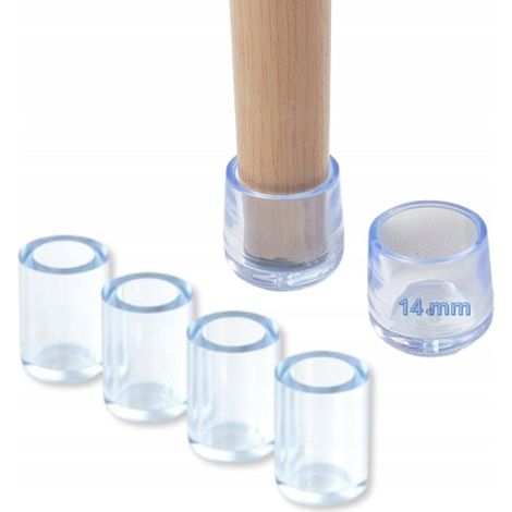 Protezioni flessibili per le gambe delle sedie, da 14 mm, confezione da 16 pezzi, in PVC. (1/5)