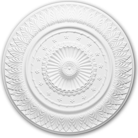 Rosetón 156028 Profhome Elemento decorativo Elemento para techo estilo Neoclasicismo blanco Ø 67 cm