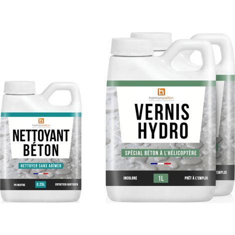 Kit Vernis Hydro pour béton à l'hélicoptère - 10 m² - Harmony Béton