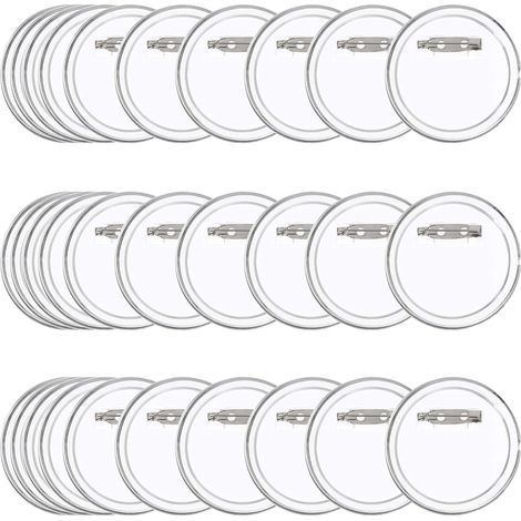 50 pezzi di distintivi personalizzati, distintivi in acrilico trasparente, 45 mm, con spilla, spilla in acrilico per distintivi personalizzati fai da te