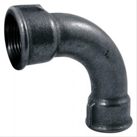 Lot de 10 coudes grand rayon fonte noire à visser - femelle 3/8'' (12/17)