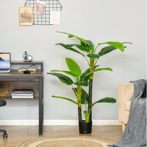 Banano artificial decorativo de 150 cm en maceta de plástico, interior/exterior DESVIAE (1/5)