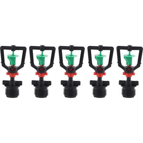 Lot de 5 buses d'arrosage rotatives à filetage mâle G1/2, tête de pulvérisation pour l'irrigation du jardin (1/5)
