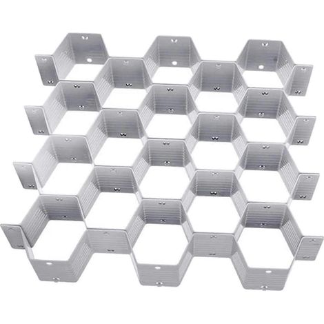 verstellbare Schubladeneinteiler für Küche, Kommode, Schminktisch, Socken, Schreibtisch, Schlafzimmer-Grey (1/5)