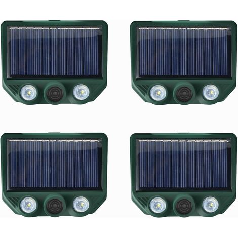 Repelente ultrasónico solar 4X para gatos y ciervos con flash resistente al agua, ahuyentador de animales con energía solar para zorros y perros. (1/5)