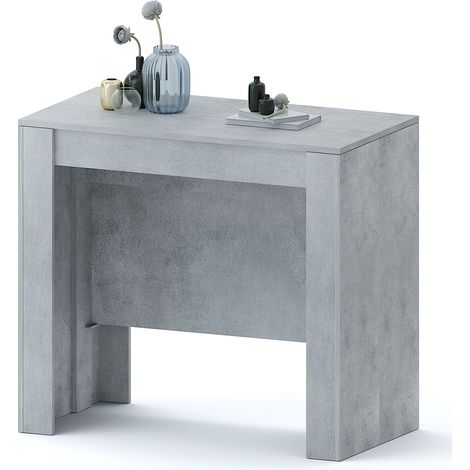 Tavolo consolle allungabile Oslo 2,37 metri 10 posti salvaspazio multiposizione grigio cemento (1/5)