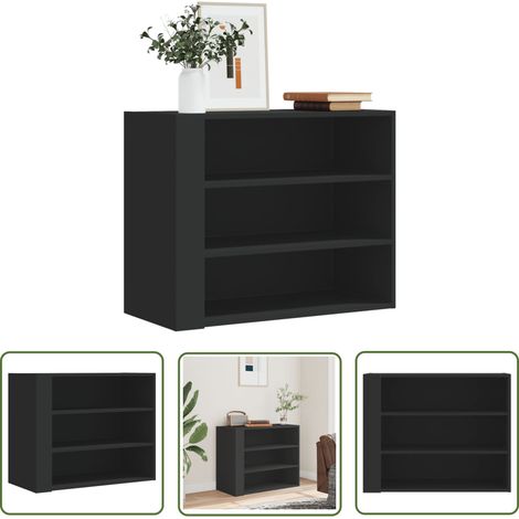 vidaXL Armoire murale noir 75x35x60 cm bois d'ingénierie (1/5)