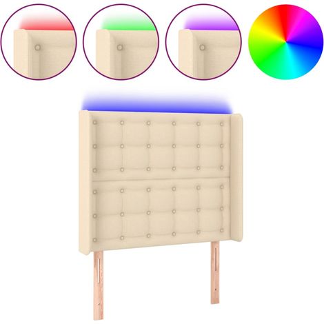 Maison Exclusive - Testiera a LED Crema 83x16x118/128 cm in Tessuto