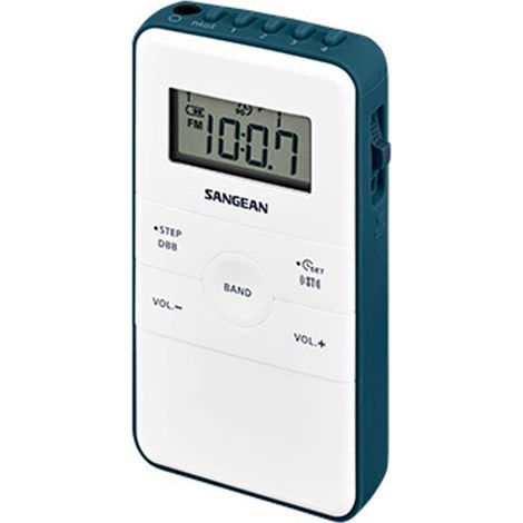 Sangean dt-140 white radio tascabile fm am batteria ricaricabile