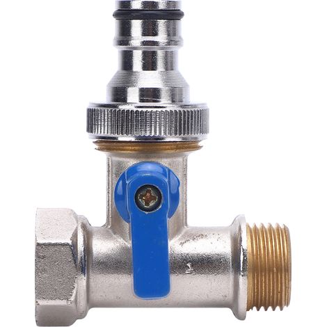 Robinet d'arrêt à tournant quart de tour en laiton, raccord en T, filetage femelle et mâle G1/2 DN15 NPT 3/8 pouces 15mm (1/5)