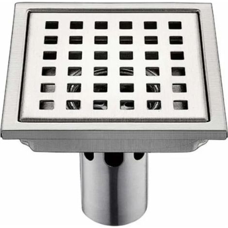 Siphon De Sol INOX 1 Pcs en Acier Inoxydable Drain15Cm15Cm Filtre Carré Déodorant Anti Retour Fuite d'eau (1/4)