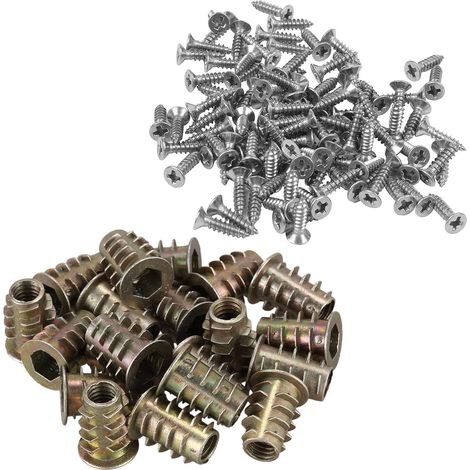 20 écrous à insert à filetage hexagonal M6 x 15 mm avec 100 (1/5)