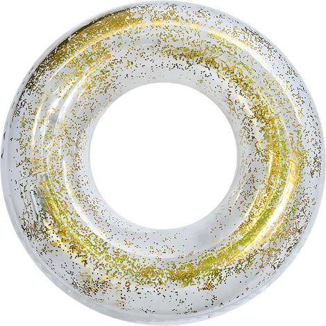 Bouée Gonflable Enfant à Paillettes or, Anneau de Natation, Jouet de Piscine et Plage pour Été, Tube Flottant (1/5)