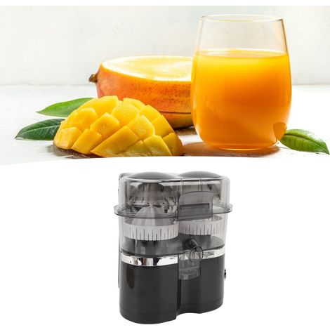 Exprimidor eléctrico doble portátil para cítricos (100 W, 15.000 rpm) fabricado en ABS/acero inoxidable para naranjas, limones y pomelos – fácil de limpiar (1/5)