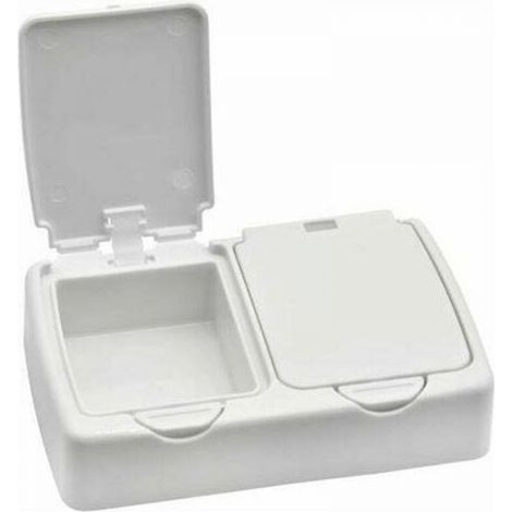 Boîte de rangement de bureau, petite boîte de rangement en plastique blanc avec couvercle pour ranger de petits objets au bureau à domicile (1/5)