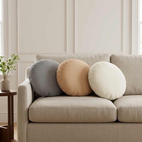 vidaXL Cojín decorativo 6 uds. HEERLEN Blanco Ø 30 cm Tela (1/2)