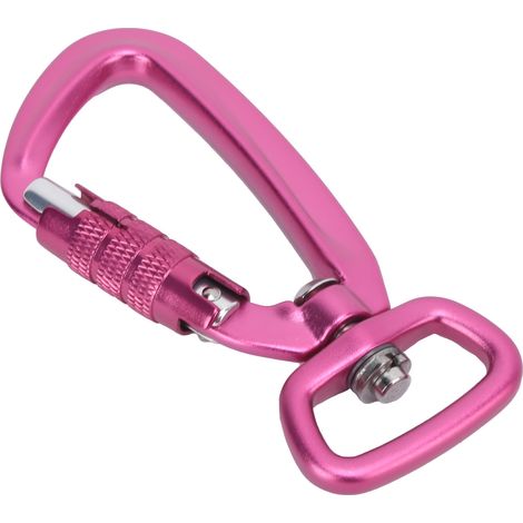 Mousqueton verrouillage automatique crochet fond carré rotation 360° accessoire laisse chien hamac sac à dos rose (1/5)