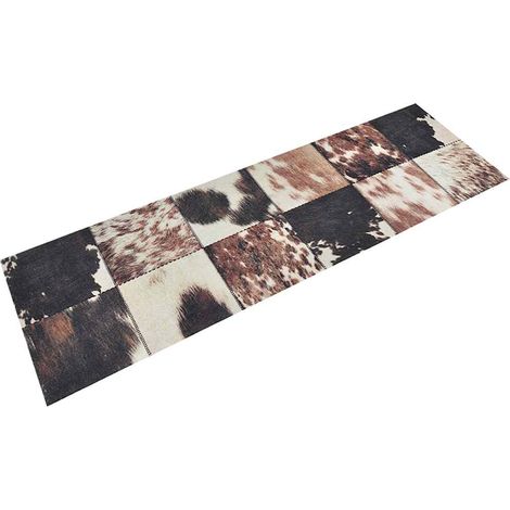 Tapis de cuisine lavable 180 x 60 cm, velours, dos antidérapant en latex, motif peau d’animal - PANGIVO (1/5)