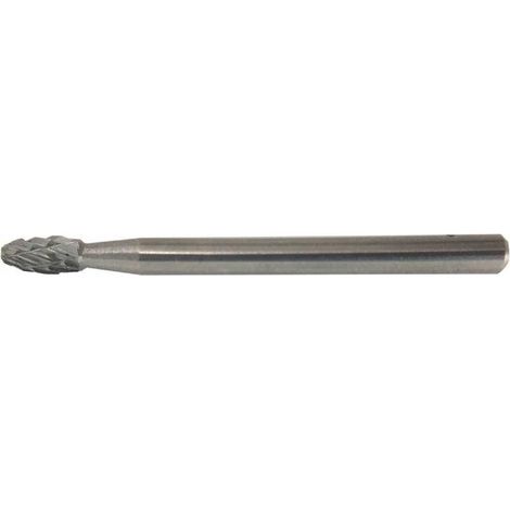 Fresa rotativa Beta 3mm, forma ovalada, carburo de tungsteno, herramienta para desbarbado y corte, alta precisión.