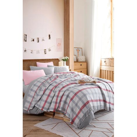 Manta, colcha, plaid Blanket 180 Cmx220 Cm Gris Rojo (1/3)