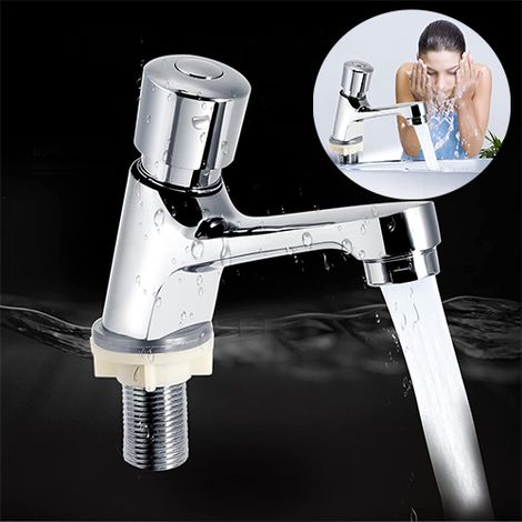 Robinet Poussoir Temporisé Eau Froide pour Salle Bain (1/5)