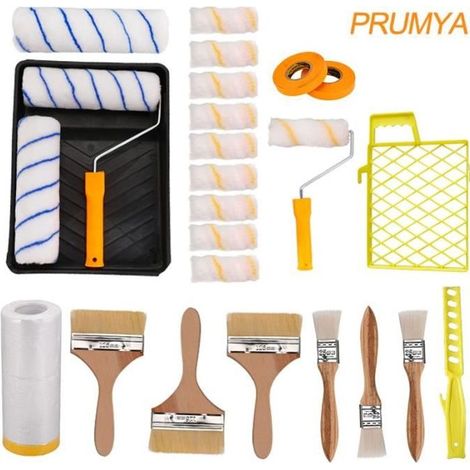 Kit Rouleau à Peinture - PRUMYA - 9 Inch et 4 Inch - Couleur Orange (1/4)