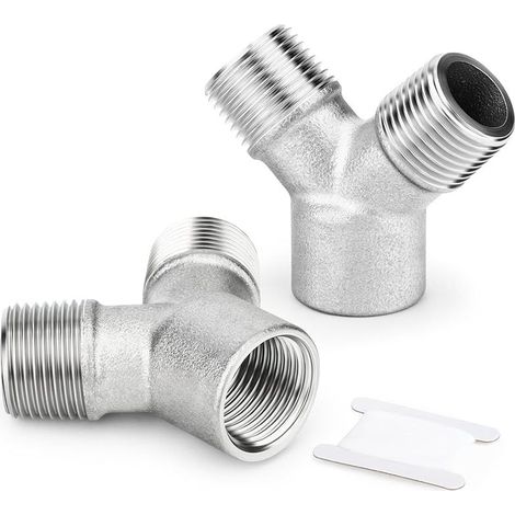 Adaptateur En Y - Filetage Extérieur 1/4 Pouces X Filetage Extérieur 1/4 Pouces X Filetage Intérieur 1/4 Pouces - Acier Inoxydable 304 - Lot De 2 (1/5)
