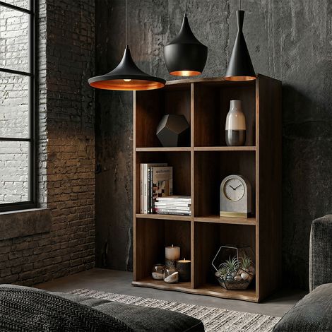 Etagere - HOME DECO FACTORY - Modulable - 6 Cases - Marron (1/5)