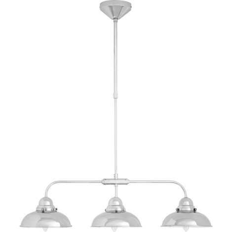 Premier Housewares Ceiling Lights Silver Finish Round Shape 3 Pendant Light Antique Ceiling Lighting Contemporary Pendant Hanging Lighting For Ceiling w74 x d20 x h90cm (1/4)