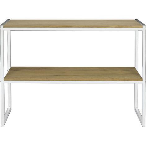 Consola iCub con bandeja 120x32x75cm Blanca en madera maciza de pino acabado vintage estilo industrial Box Furniture (1/2)
