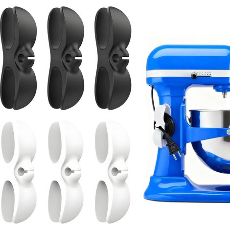6 Pièces Organisateur de Cable, Organisateur Cable, Auto-Adhésif Silicone Souple, Support de Cordon, pour Autocuiseur Cafetière Mixeur Cuisine, pour Familles et Utilisateurs Quotidiens (1/5)